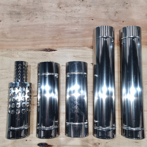60mm Diameter - Double Wall Stainless Steel Stove Flue Pipe Connections