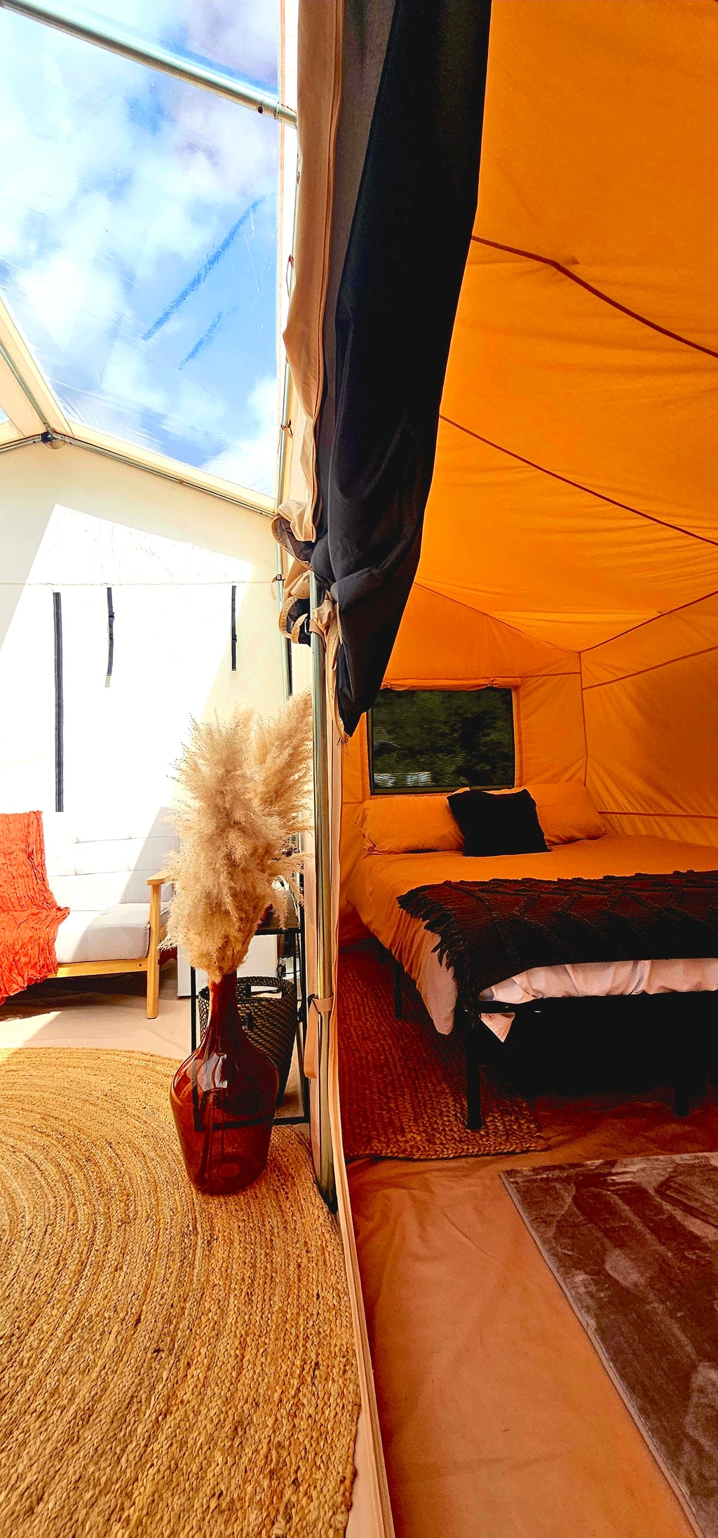 6x4 Canvas Tent Lodge With Roof Light
