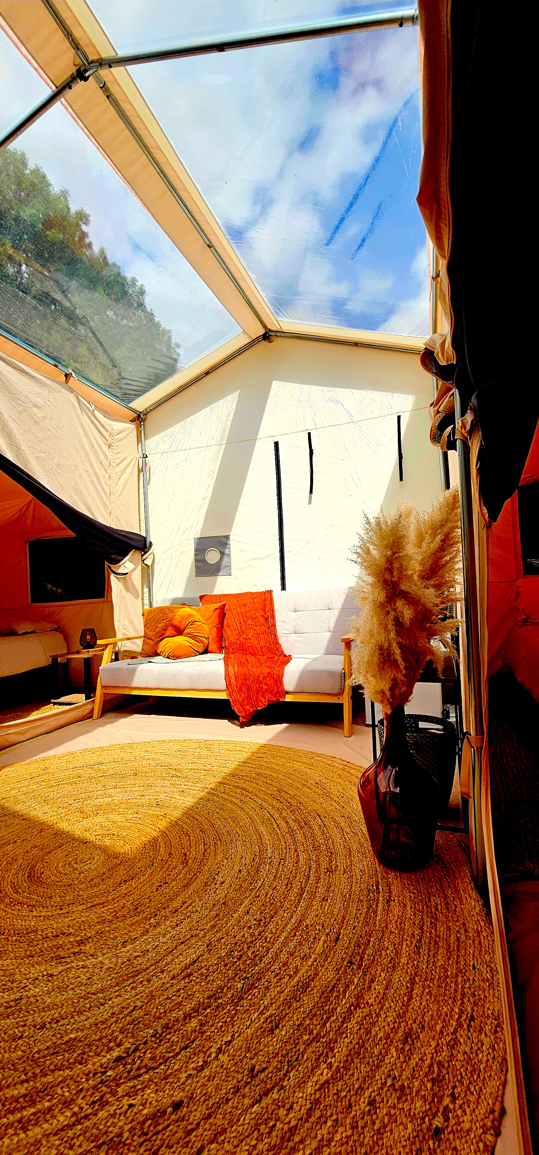 6x4 Canvas Tent Lodge With Roof Light