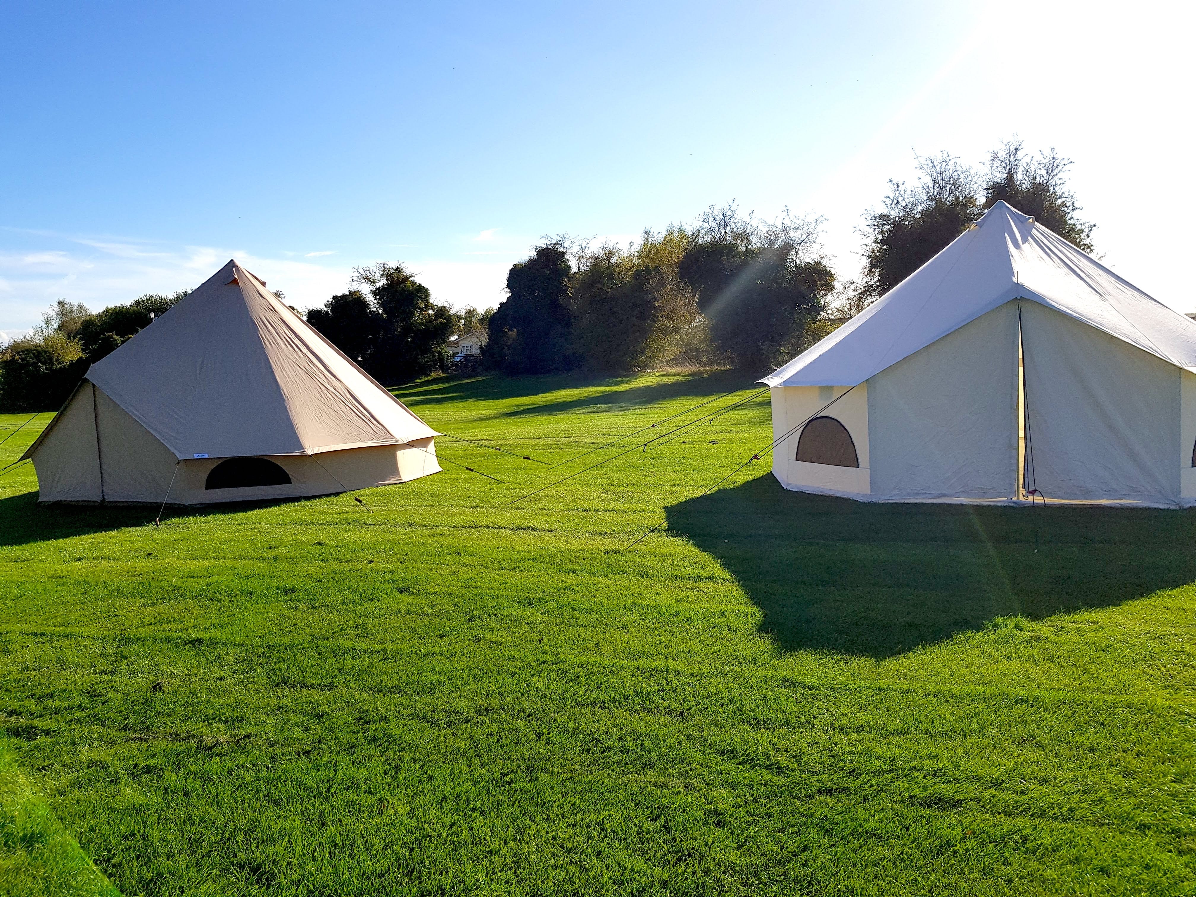 Glamping XL Fire Retardant Premium Luxury Cotton Canvas Bell Tent With Stove Hole