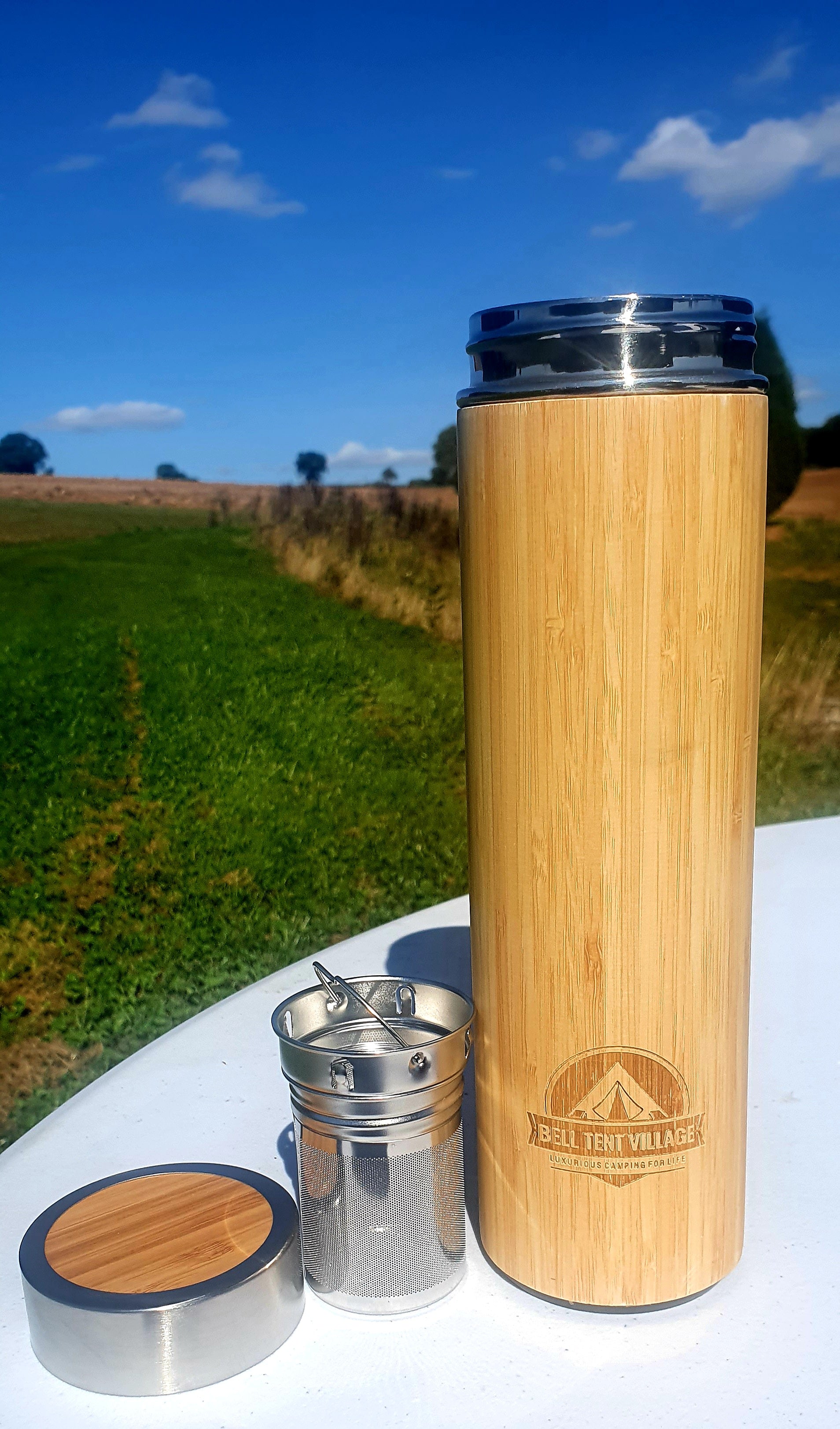 Bamboo Steel Tumbler Flask