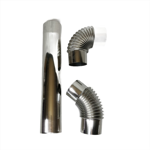 80mm Single Wall Stove Flue Pipe Connections