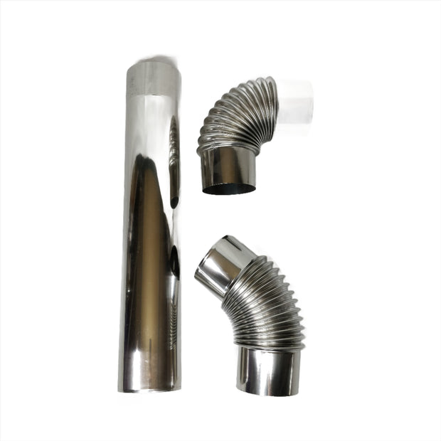 80mm Single Wall Stove Flue Pipe Connections