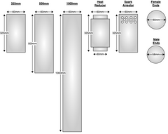 60mm Diameter - Single Wall Stainless Steel Stove Flue Pipe Connections